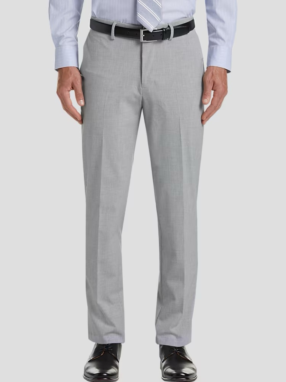 Men's Gray Dress Pants - Classic Business Slim Fit Trousers